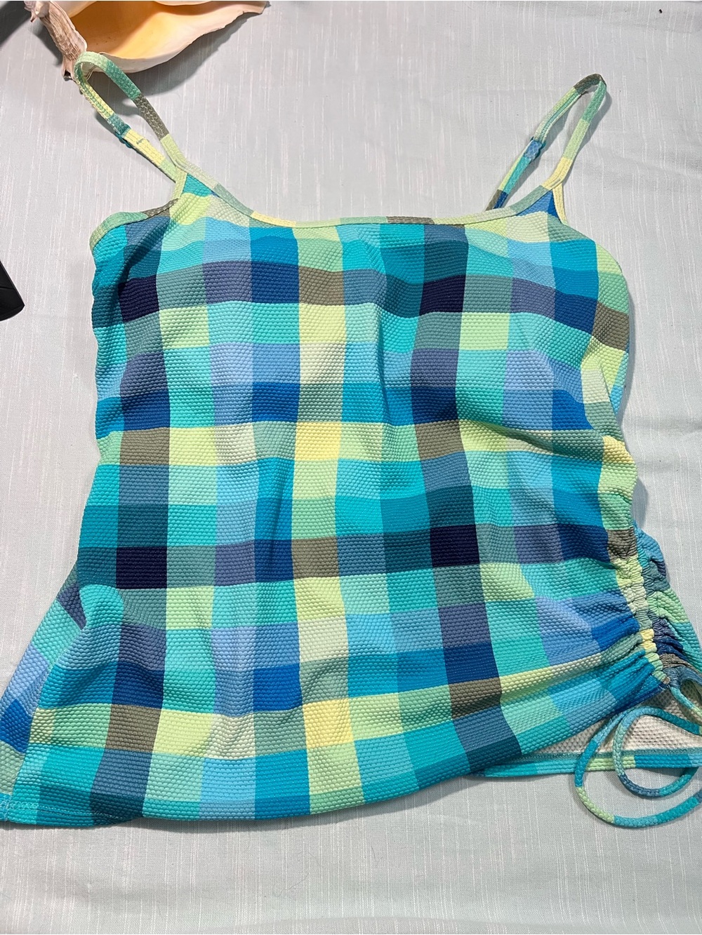 Beach House Fitted Tankini Summer Gingham Size 12